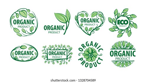 Vector sign organic product on white background
