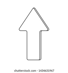 Vector sign outline arrow up. Simple illustration on white background