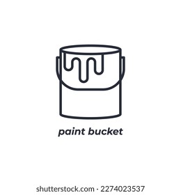 Vector sign paint bucket symbol is isolated on a white background. icon color editable.
