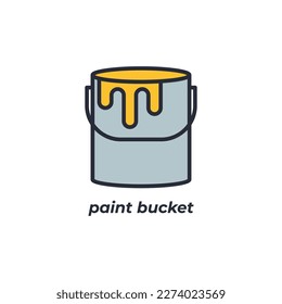 Vector sign paint bucket symbol is isolated on a white background. icon color editable.