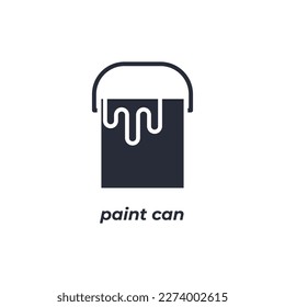 Vector sign paint can symbol is isolated on a white background. icon color editable.