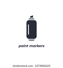 Vector sign paint markers symbol is isolated on a white background. icon color editable.