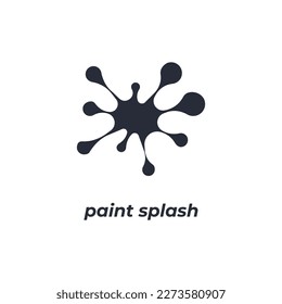 Vector sign paint splash symbol is isolated on a white background. icon color editable.