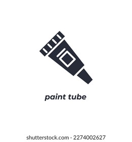 Vector sign paint tube symbol is isolated on a white background. icon color editable.