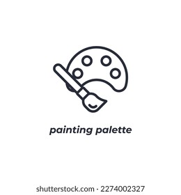 Vector sign painting palette symbol is isolated on a white background. icon color editable.