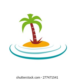 Vector sign palm island