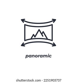 Vector sign panoramic symbol is isolated on a white background. icon color editable.