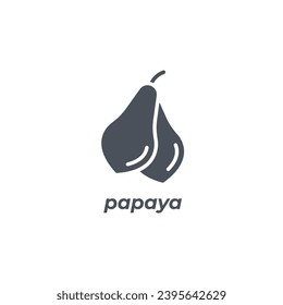 Vector sign of the papaya symbol isolated on a white background. icon color editable.