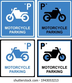 vector sign parking motorcycle moped. parking place 