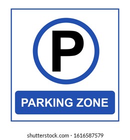 Vector sign of a parking sign on a white background.