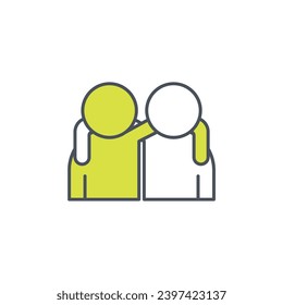 Signo vectorial del símbolo de asociación aislado en un fondo blanco. color de icono modificable.