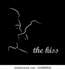 Vector sign passionate kiss