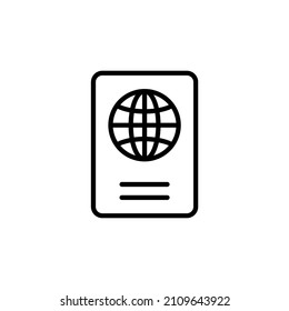 Vector sign of the Passport symbol is isolated on a white background. Passport icon color editable.