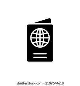 El signo vector del símbolo Passport se aísla en un fondo blanco. Color del icono de Passport editable.