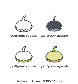 Vector sign of the pattypan squash symbol isolated on a white background. icon color editable.