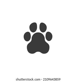 Vector sign of the paw print symbol is isolated on a white background. paw print icon color editable.