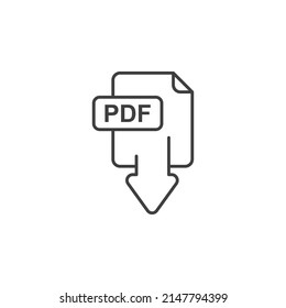Vector sign of the pdf symbol is isolated on a white background. pdf icon color editable.