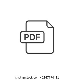 Vector sign of the pdf symbol is isolated on a white background. pdf icon color editable.