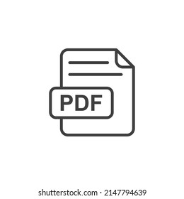 Vector sign of the pdf symbol is isolated on a white background. pdf icon color editable.