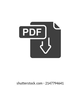 Vector sign of the pdf symbol is isolated on a white background. pdf icon color editable.