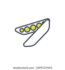 Vector sign of the peas symbol isolated on a white background. icon color editable.