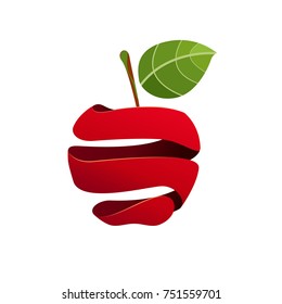 Vector sign peeled apple