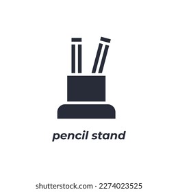 Vector sign pencil stand symbol is isolated on a white background. icon color editable.
