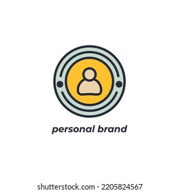 Vector sign of personal brand symbol is isolated on a white background. icon color editable.