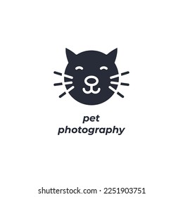 Vector sign pet photography symbol is isolated on a white background. icon color editable.