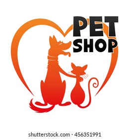 Vector sign. Pet shop.