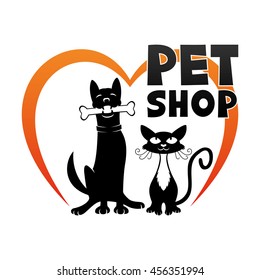 Vector sign. Pet shop.