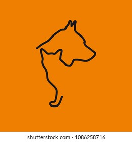 Vector sign pets. Dog and cat 