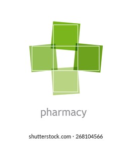 Vector sign pharmacy, green cross