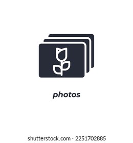 Vector sign photos symbol is isolated on a white background. icon color editable.