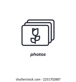 Vector sign photos symbol is isolated on a white background. icon color editable.