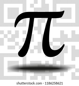 Vector sign Pi the background QR code