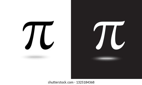 Vector sign Pi on black and white background
