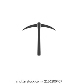 El signo vector del símbolo Pickaxe se aísla sobre un fondo blanco. Color del icono de paginación modificable.