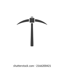 El signo vector del símbolo Pickaxe se aísla sobre un fondo blanco. Color del icono de paginación modificable.