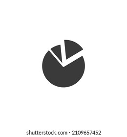 Vector sign of the pie symbol is isolated on a white background. pie icon color editable.