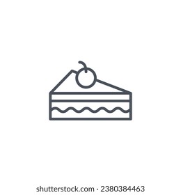 Vector sign of the piece of cake symbol isolated on a white background. icon color editable.