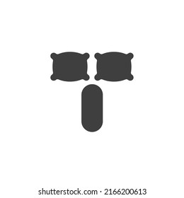 Vector sign of the pillow symbol is isolated on a white background. pillow icon color editable.