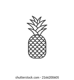 Vector sign of the Pineapple symbol is isolated on a white background. Pineapple icon color editable.