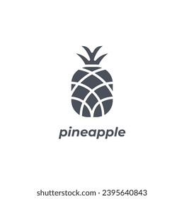 Vector sign of the pineapple symbol isolated on a white background. icon color editable.