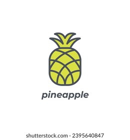 Vector sign of the pineapple symbol isolated on a white background. icon color editable.