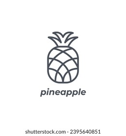 Vector sign of the pineapple symbol isolated on a white background. icon color editable.