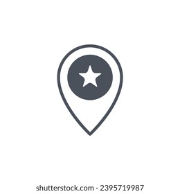 Signo vectorial del símbolo de punto de referencia aislado en un fondo blanco. color de icono modificable.