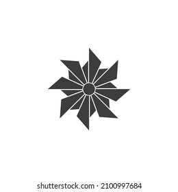 Vector sign of the pinwheel symbol is isolated on a white background. pinwheel icon color editable.
