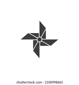 Vector sign of the pinwheel symbol is isolated on a white background. pinwheel icon color editable.
