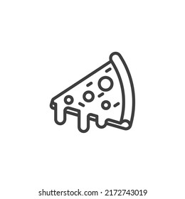 Vector sign of the pizza symbol is isolated on a white background. pizza icon color editable.